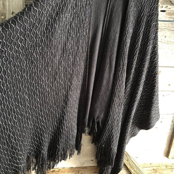 PLUS Size Black/Silver Knit Cape/Coverall - Picture 2 of 4